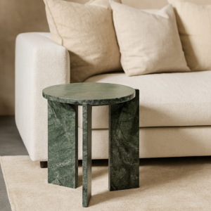طاولة جانبية رخام ثلاث قواعد كينو - اخضر