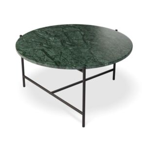 طاولة قهوة رخام اخضر طبيعي وقواعد حديد