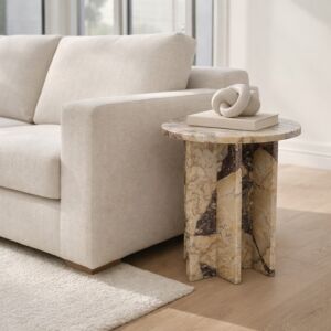 طاولة جانبية رخام طبيعي فيولا