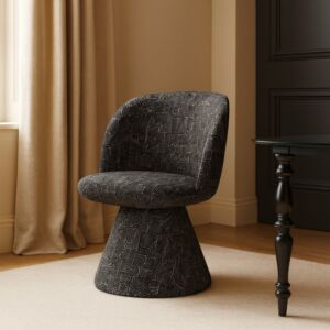 كرسي طعام دوار اريلا - اسود وابيض