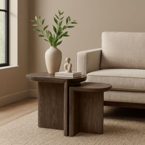 طاولة جانبية ميليسا قطعتين - بني