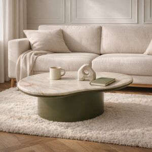 طاولة قهوة من مجموعة روفانا - رخام طبيعي - اخضر ومتعدد الالوان