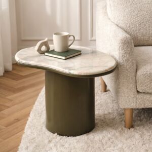 طاولة جانبية من مجموعة روفانا - رخام طبيعي - اخضر ومتعدد الالوان