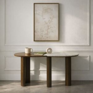 كونسول من مجموعة روسان - رخام طبيعي - بني غامق