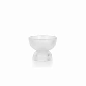 وعاء تقديم بقاعدة دوباي من الزجاج - أبيض , حجم كبير