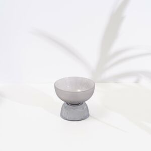 وعاء تقديم بقاعدة دوباي من الزجاج - رمادي , حجم وسط