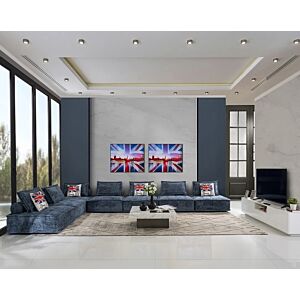 طقم كنب زاوية ريندا - ازرق