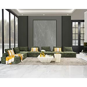 طقم كنبة زاوية لون أخضر 7 قطع ريندا