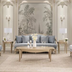 طقم طاولة قهوة 3 قطع تاسوا - ذهبي