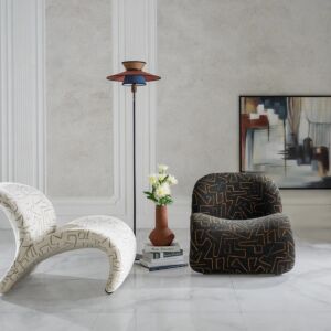 كرسي مفرد ماكايو - اسود وذهبي