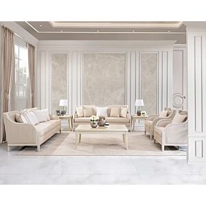 طقم كنب 4 قطع باركلون - بيج