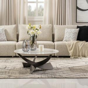 طاولة قهوة كورا - أسود وأبيض