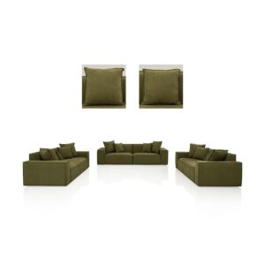 طقم كنب فيستارا - 3 قطع - اخضر غامق