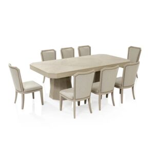 طقم طاولة طعام مازاجان - 8 كراسي - بيج
