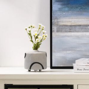 فازة حجم صغير كريسب - رمادي واسود