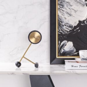 ساعة طاولة اكسون - اسود وذهبي