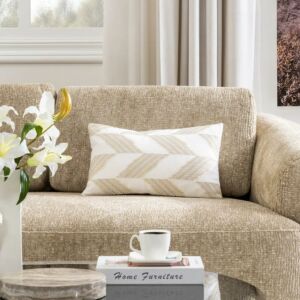 وسادة ديكور مستطيلة مومو - كريمي