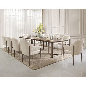 طقم طاولة طعام كرافت - 10 كراسي - بني