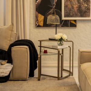 طقم طاولات جانبية متداخلة 3 قطع امورينو - ذهبي