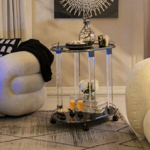 عربة تقديم سلافيا - رمادي وشفاف