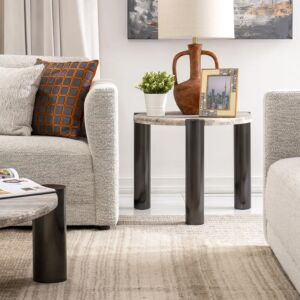 طاولة جانبية اوليفان - رمادي واسود