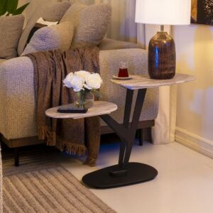 طاولة جانبية مارجا - رمادي واسود