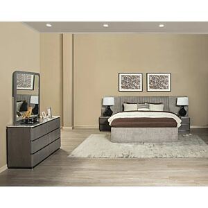 طقم غرفة نوم بيلوتي كينغ شحن لا سلكي 180X200 سم - بني