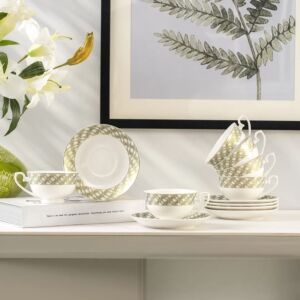 طقم فنجان شاي مع صحون 12 قطعة زافا