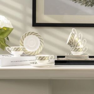 طقم فنجان قهوة وصحون 12 قطعة زافا