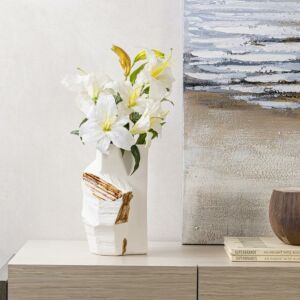 فازة تاسوم 28 سم - أبيض