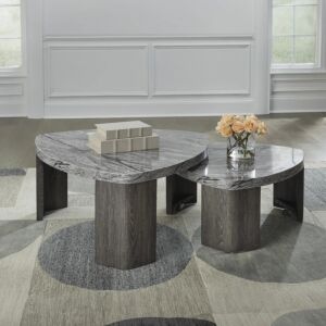 طاولة قهوة سرمور - رمادي وبني