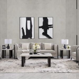 طقم طاولة قهوة 3 قطع فيوندرا سطح رخام طبيعي