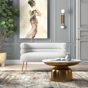 كنبة مقعدين دايمر - ابيض