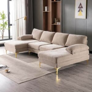 كنب زاوية شكل حرف L ريناي - بيج