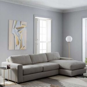 كنبة زاوية شكل حرف L اليرون - رمادي