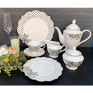 طقم عشاء فكتوريا بورسلان 28 قطعة متعدد الالوان