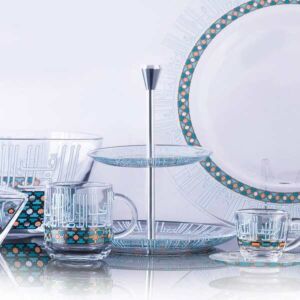 حامل كيك وحلويات كيام اصالة  ذهبي واخضر