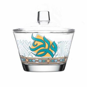 طقم سكرية مع غطاء ورود مذهب 4 قطع