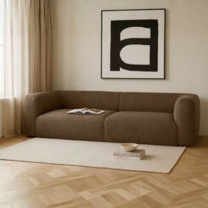 كنبة البرتا 4 مقاعد - قطعتين - بني