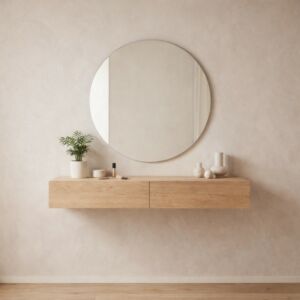 طاولة تزيين درجين بدون مرآة ماستيلا - بيج