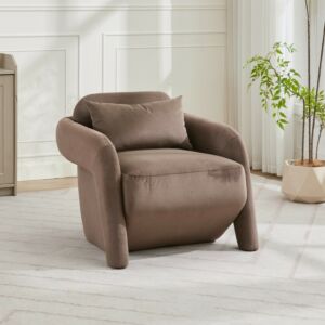 كرسي سايا مفرد - مخمل - بني