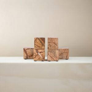 تحفة حاجز كتب من الرخام - بني ومتعدد الالوان