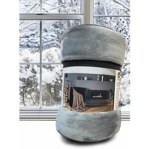 بطانية كوين بلوجرين 220x170 سادة - رصاصي فاتح