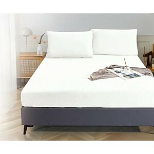 شرشف مفرد مخمل ساده مطاط مع غطاء مخدة سكري