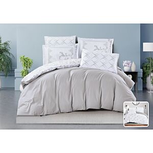 لحاف كينج سادة وجهين - رمادي فاتح