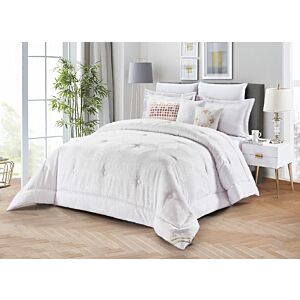 لحاف كينج بلوجرين جاكار 9 قطع - ابيض    