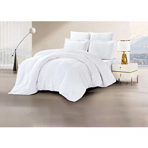 طقم لحاف مفرد أورنامينتو جاكار 4 قطع - ابيض