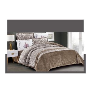 لحاف مفرد مخمل مشجر 4 قطع جملي