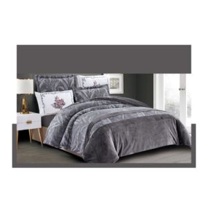 لحاف مفرد مشجر مخمل 4 قطع