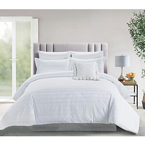 لحاف كوين فندقي مقلم قطن بلوجرين